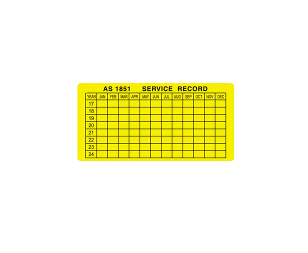 Fire Extinguisher Maintenance Tag