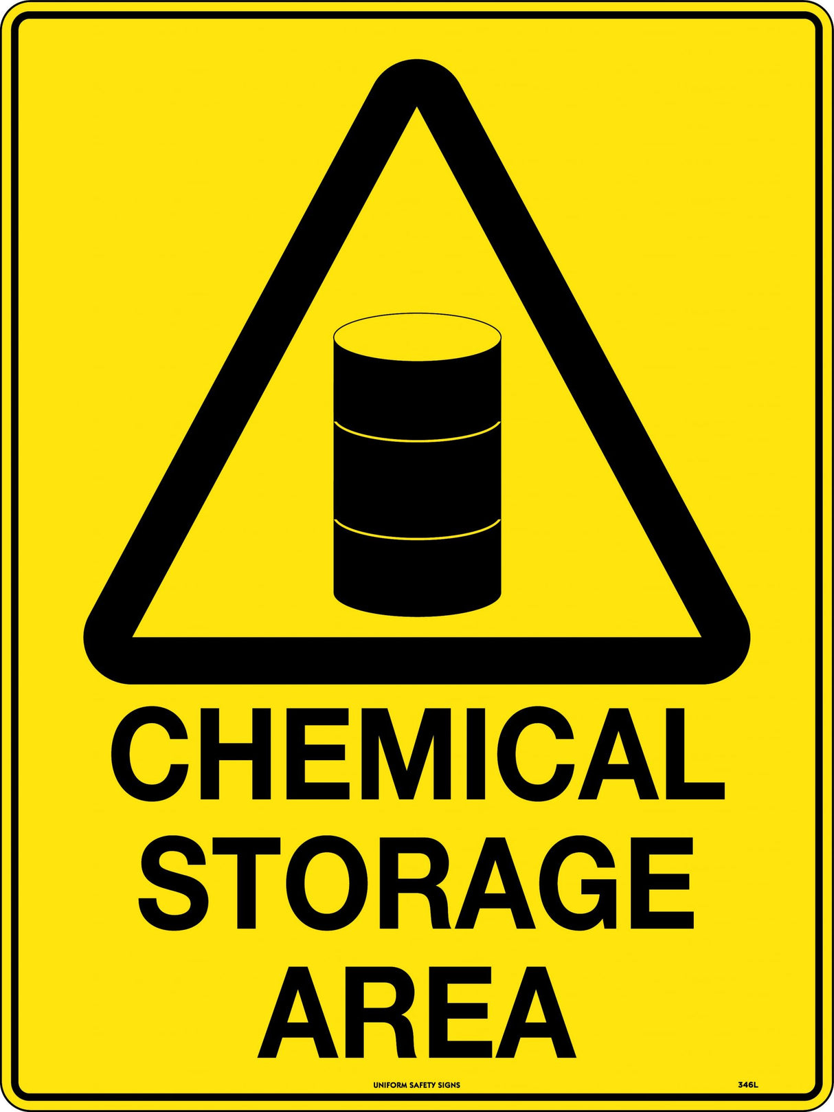 Caution Sign - Chemical Storage Area Clear Poly