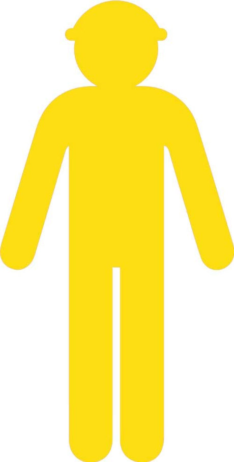 Yellow Cutout Safety Construction Worker Arms Down