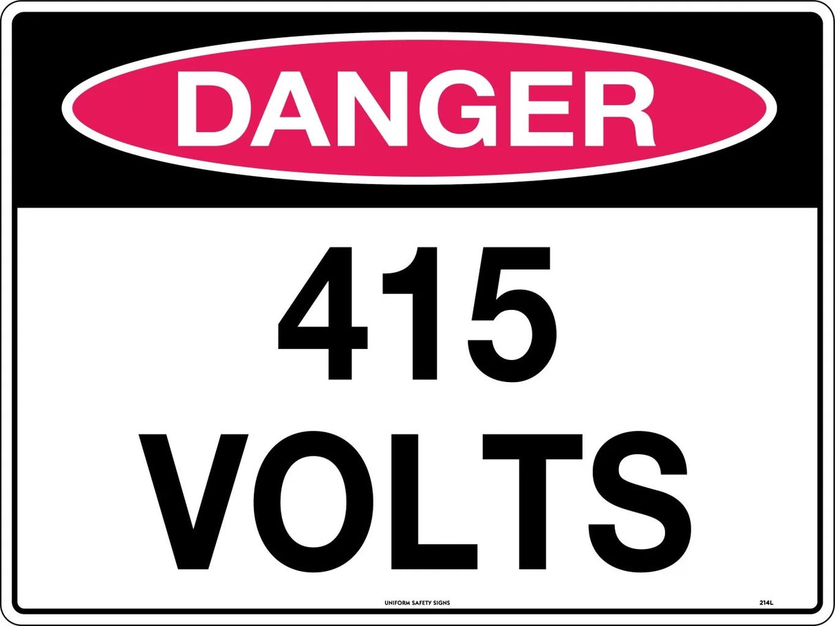 Danger Sign - 415 Volts Poly