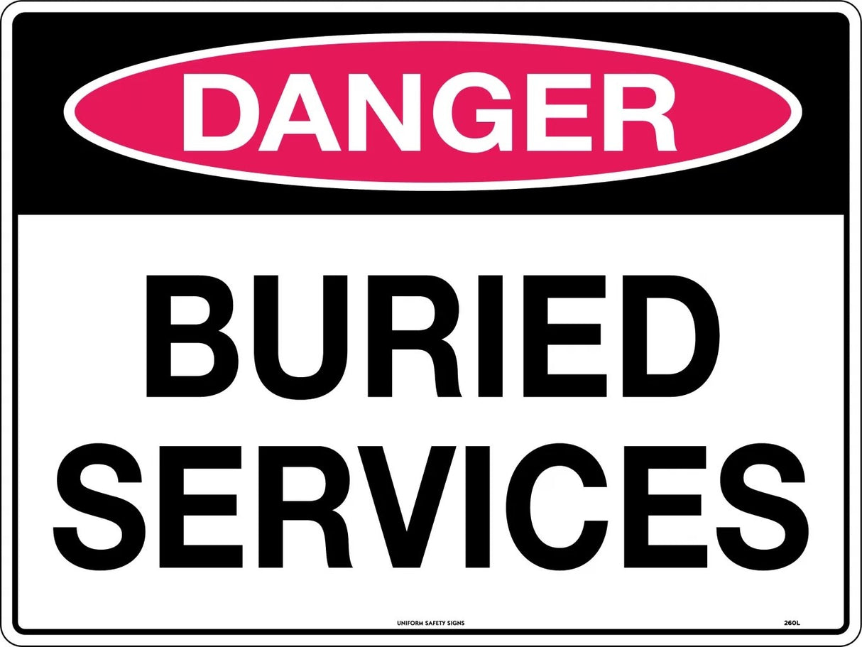 Danger Sign - Buried Services Poly