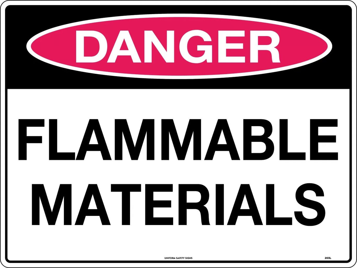 Danger Sign - Flammable Materials Poly