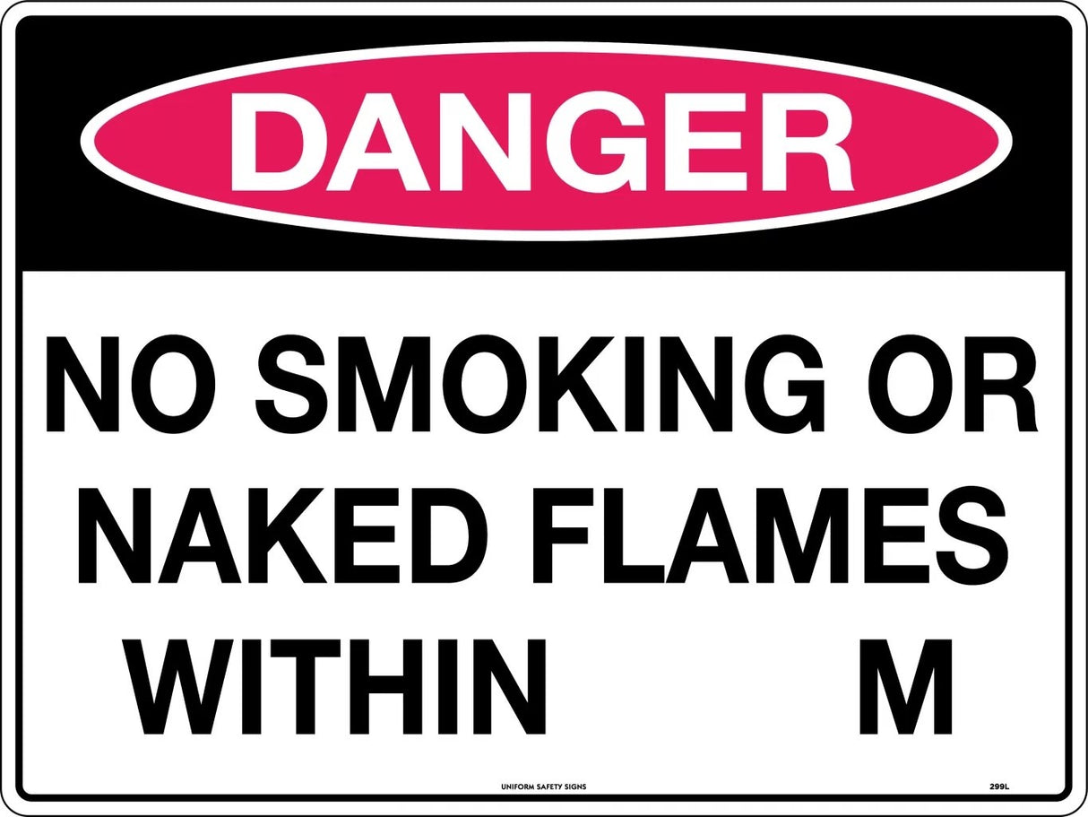 Danger Sign - No Smoking Or Naked Flames Within... Poly