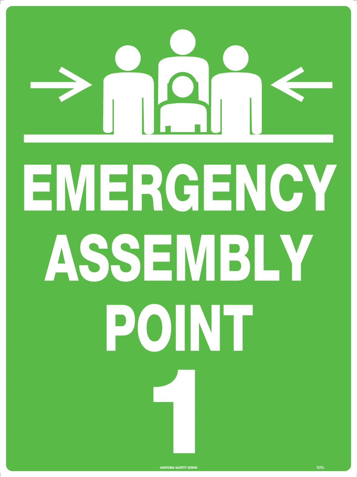 Emergency Information Sign - Emergency Assembly Point 1 Poly