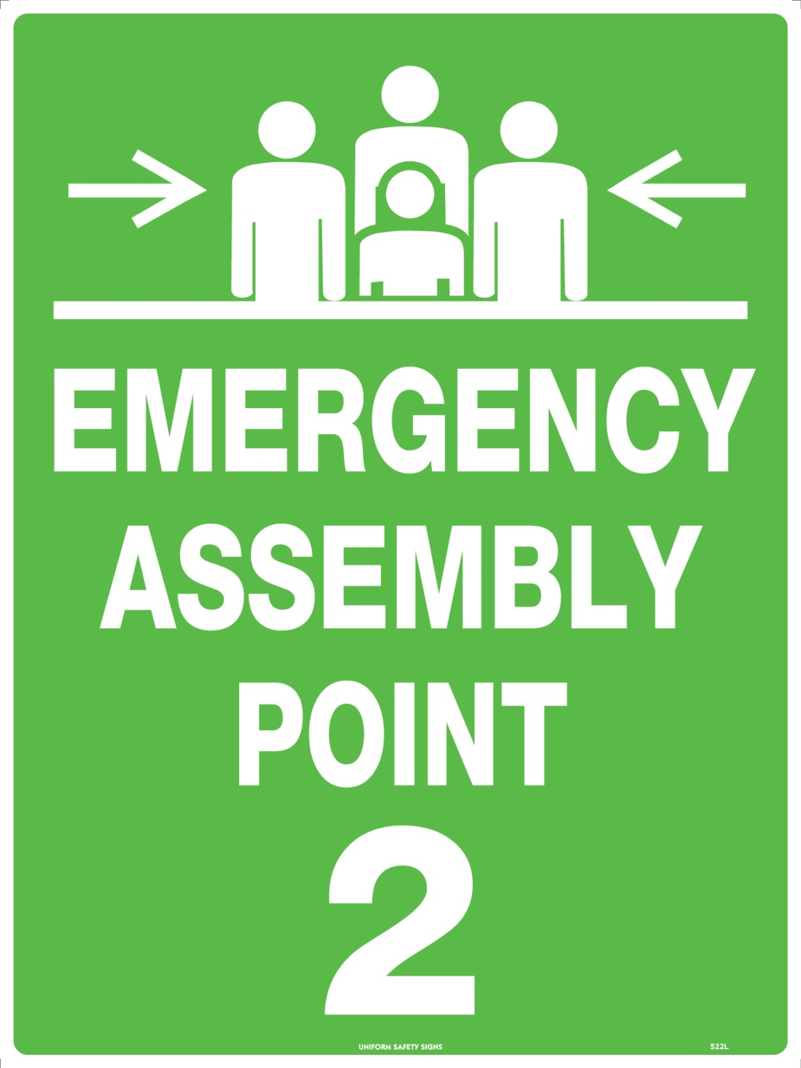 Emergency Information Sign - Emergency Assembly Point 2 Poly