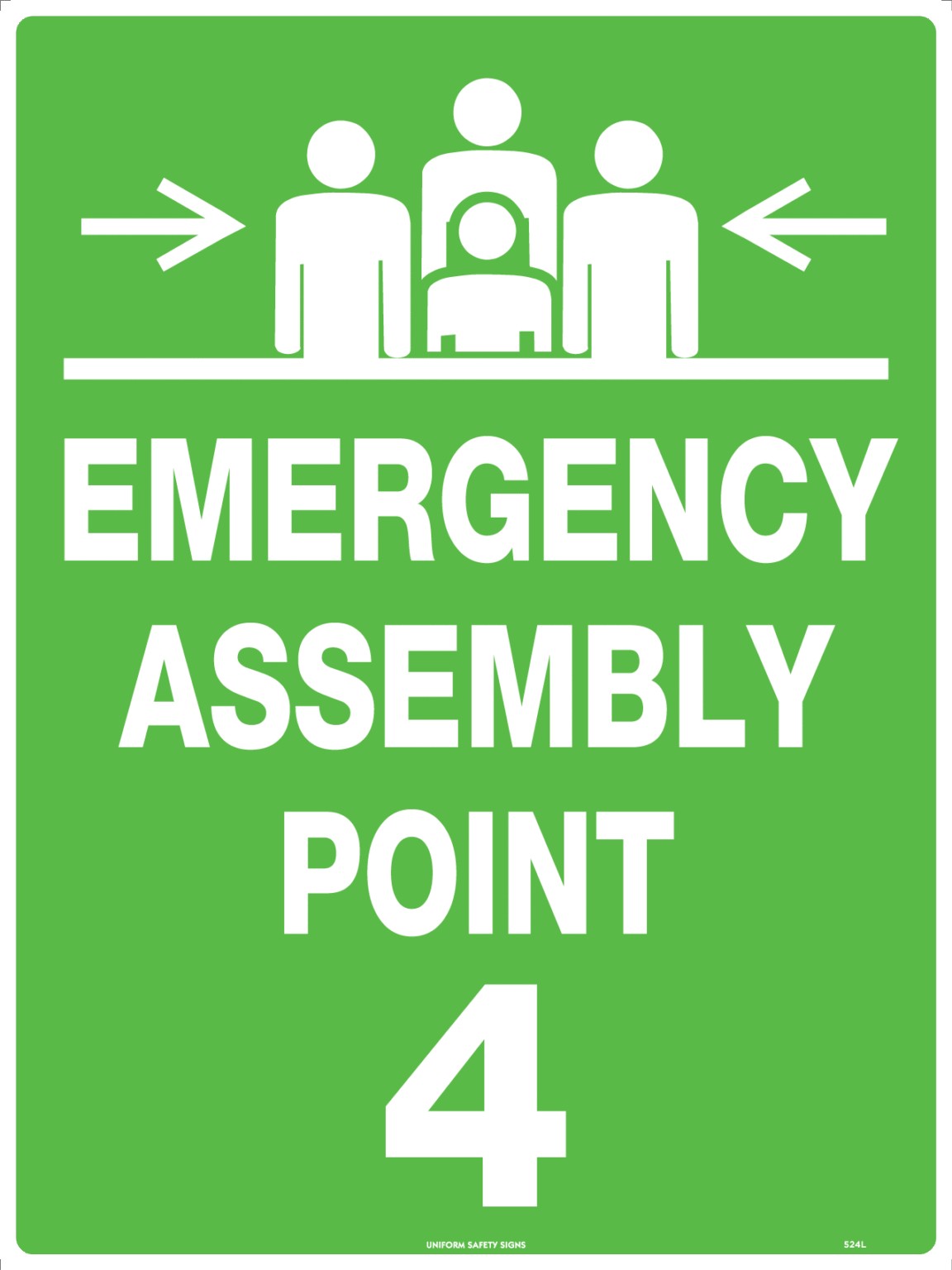 Emergency Information Sign - Emergency Assembly Point 4 Poly