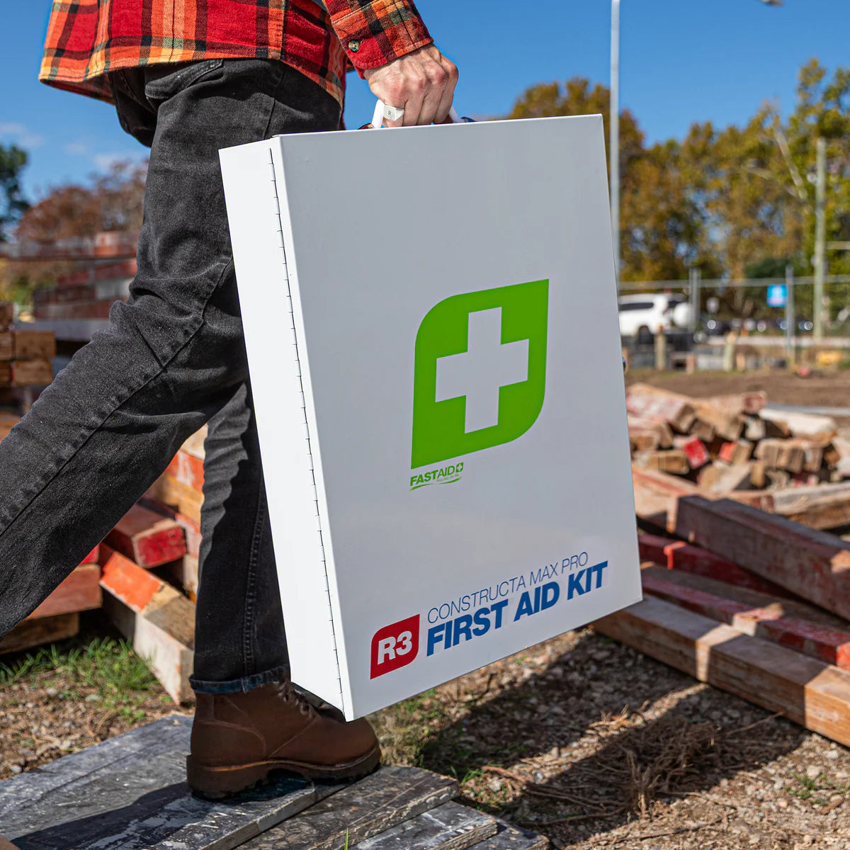 R3 Constructa Max Pro Metal Cabinet First Aid Kit