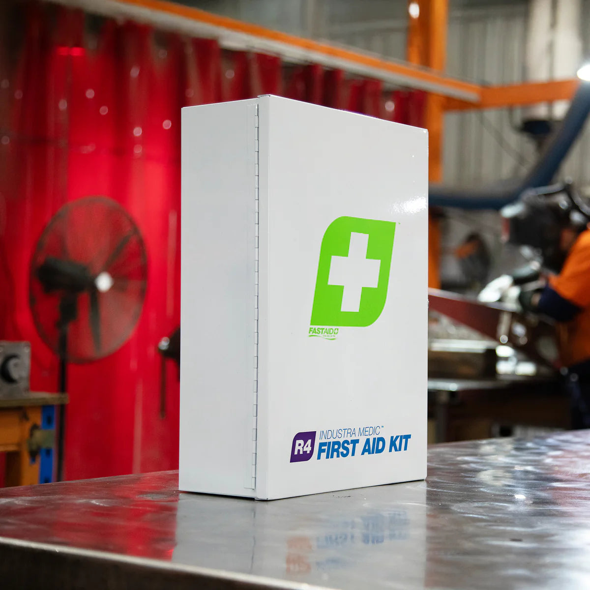 R4 Industra Medic First Aid Kit, Metal Wall Mount