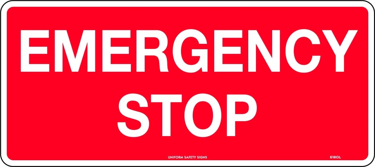 Fire Sign - Emergency Stop Metal