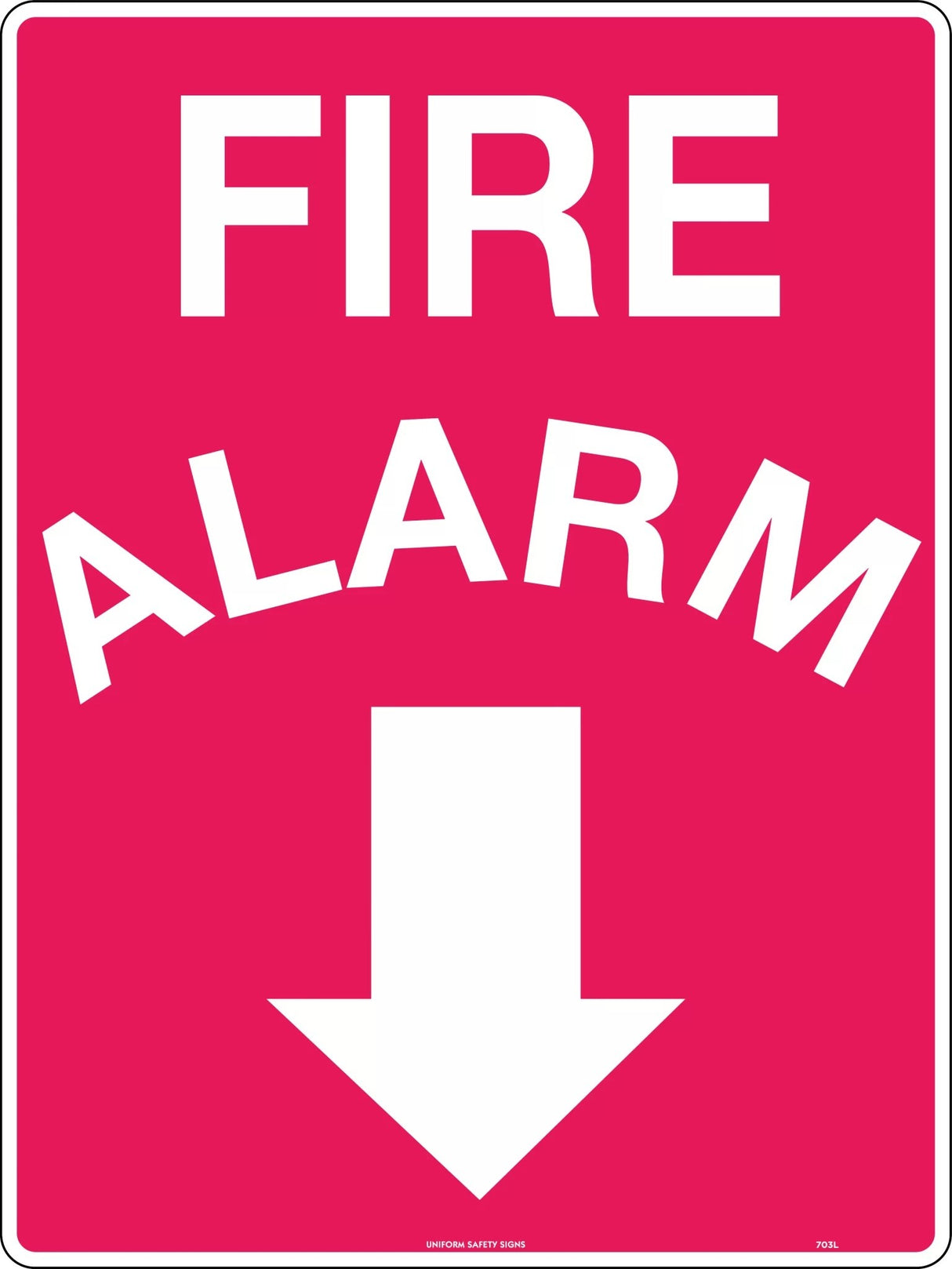 Fire Sign - Fire Alarm Arrow Down Poly
