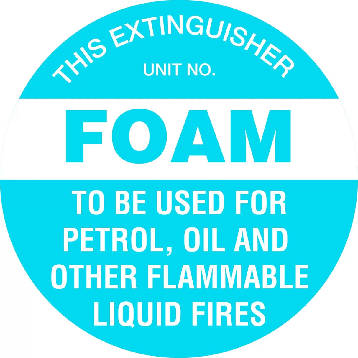Fire Sign - Fire Extinguisher Marker – Foam Blue 200mm Disc Poly