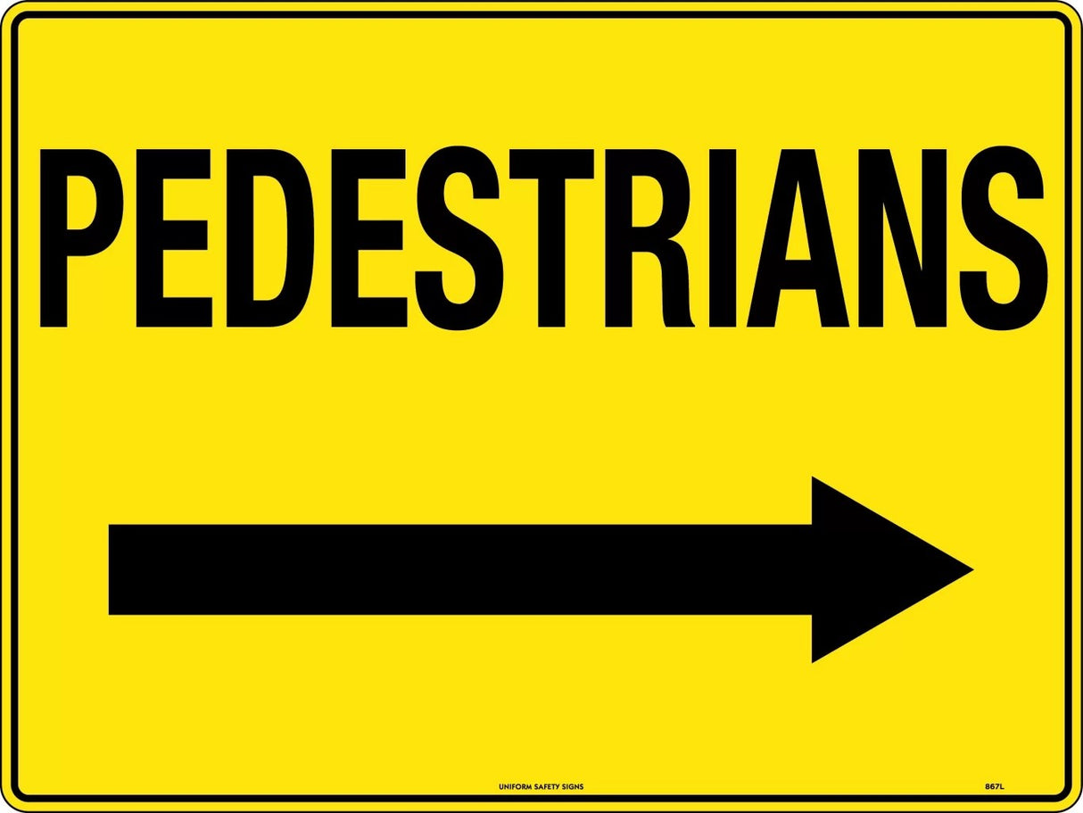 General Sign - Pedestrians Arrow Right Metal