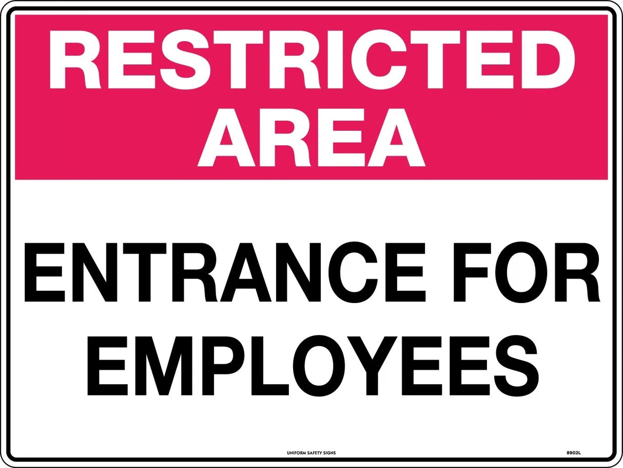 General Sign - Restricted Area Entrance For Employees Metal