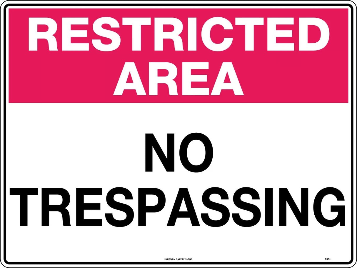 General Sign - Restricted Area No Trespassing Metal