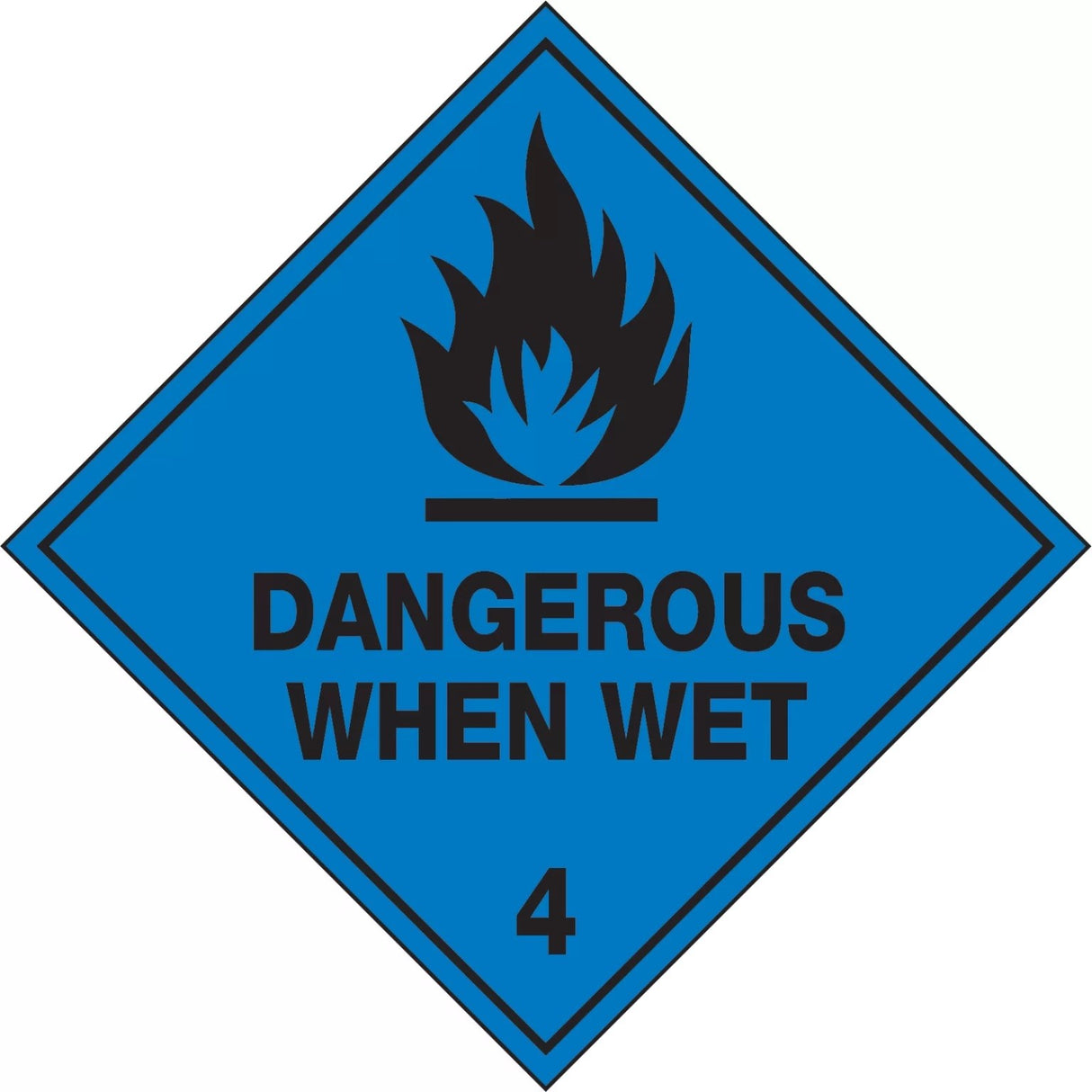 Hazchem Sign – Dangerous When Wet 4 Poly