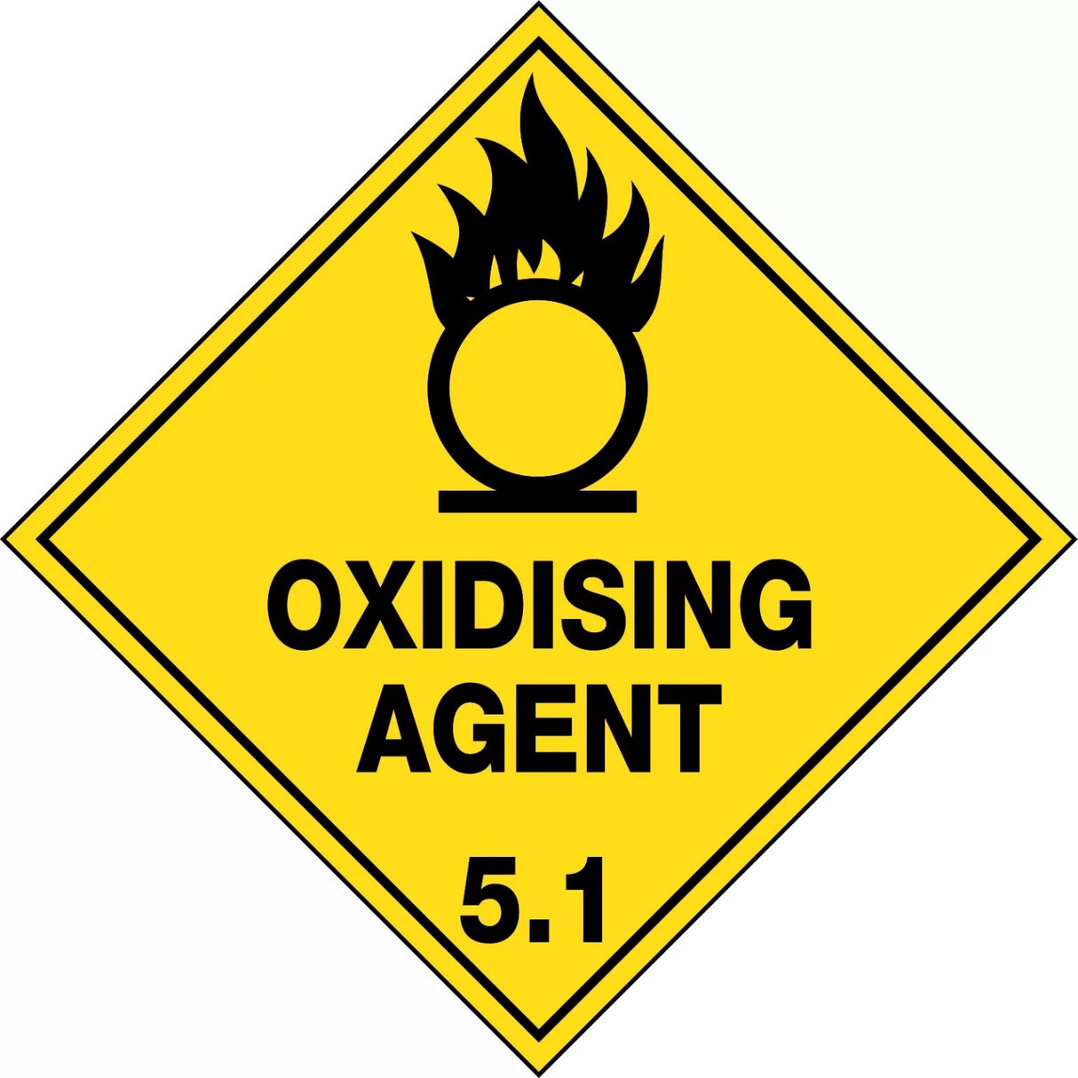 Hazchem Sign – Oxidising Agent 5.1 Poly