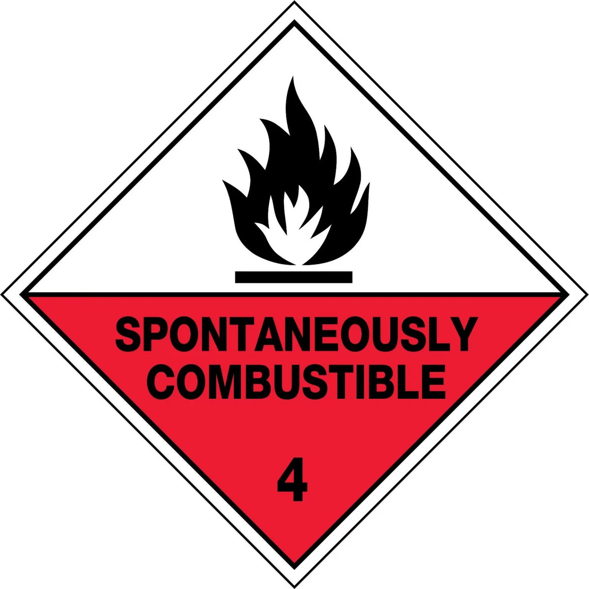 Hazchem Sign – Spontaneously Combustible 4 Poly