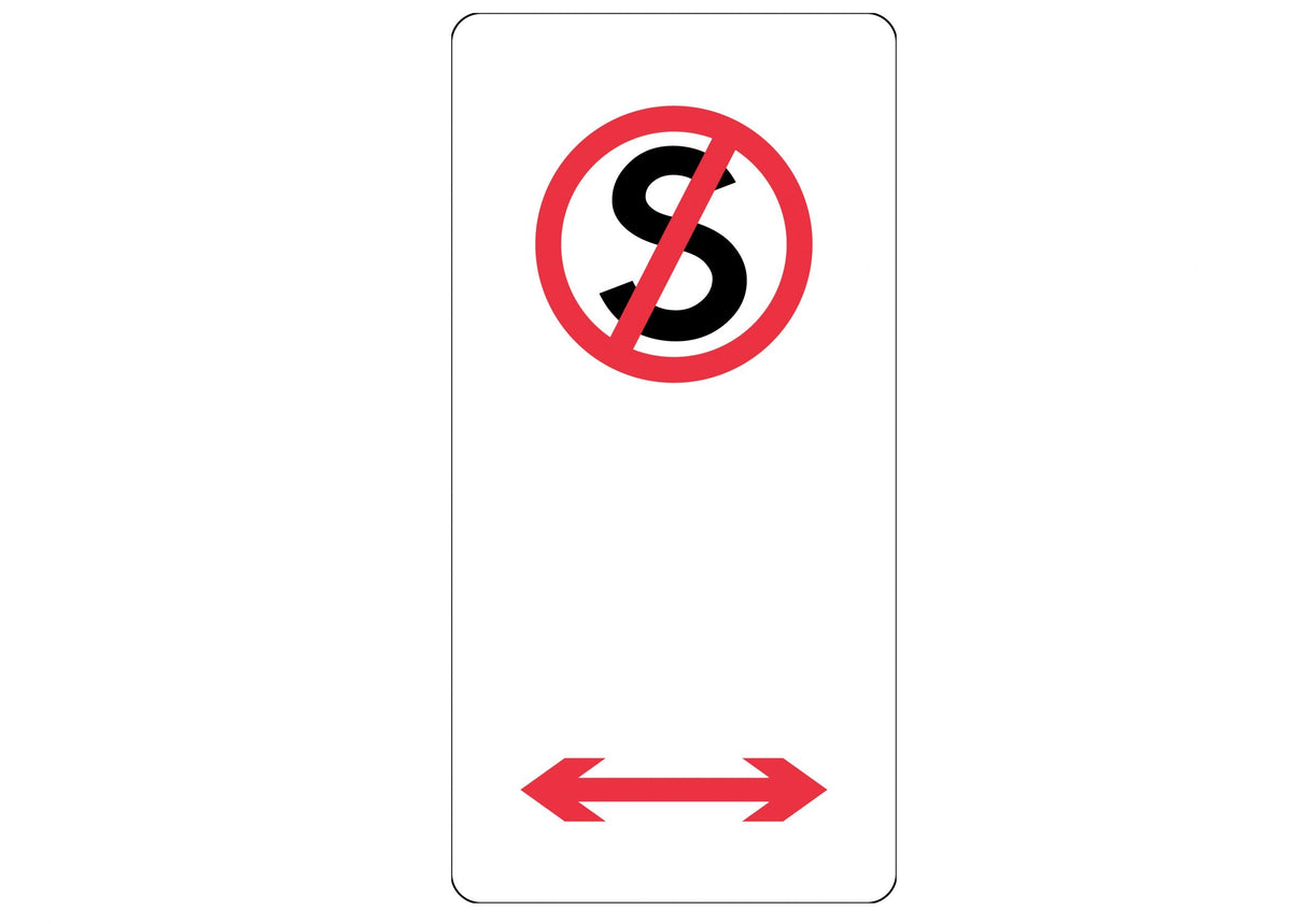 Parking Sign - No Standing With Double Arrow Aluminium