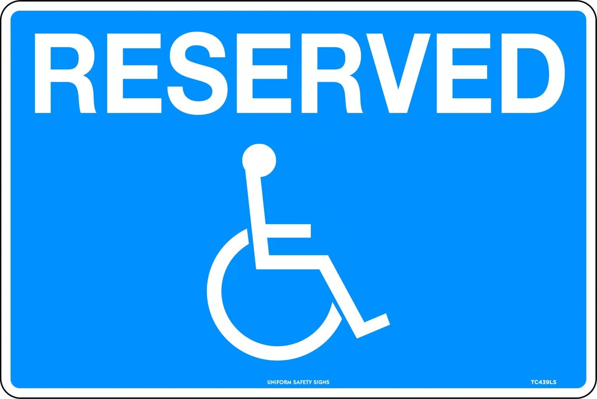 Parking Sign - Reserved Disabled Picto Poly