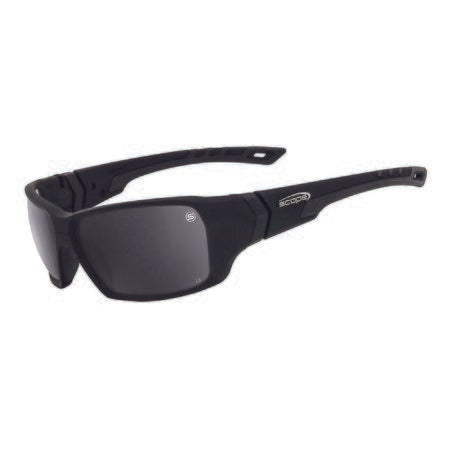 A pair of black protective eyewear with a dual-lens design and a soft-touch frame finish.