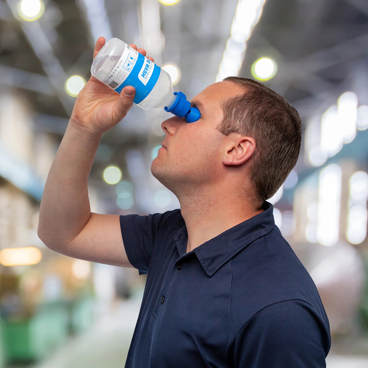 Eye Wash Solution, 500ml Bottle With Eye Shower and Wall Bracket