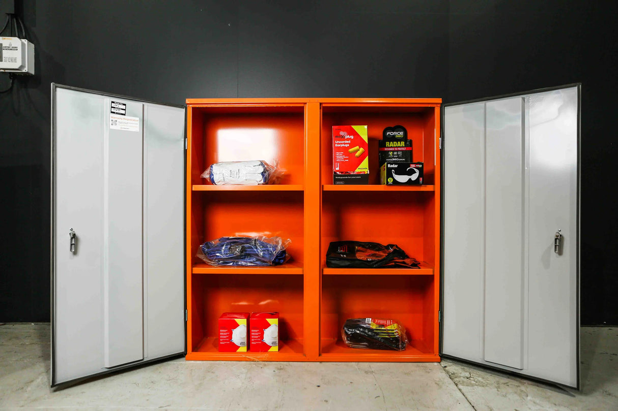 PPE Storage Cabinet Double Door 3 Shelves