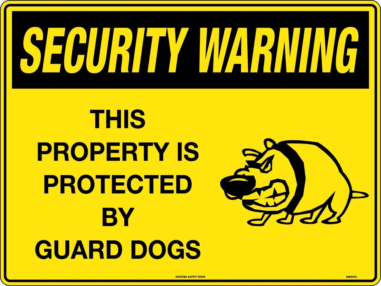 Security Sign - This Property is Protected by Guard Dogs Poly