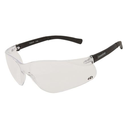 A pair of lightweight, clear lens safety glasses with black frame and temples.