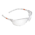 A pair of clear lens safety glasses with a universal nose bridge and lightweight design.
