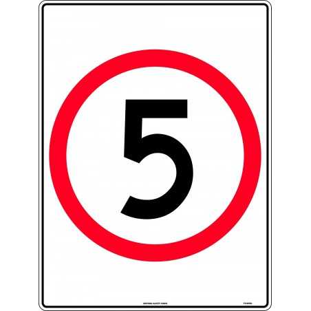 Speed Limit Sign - 5km Speed In Roundel Poly