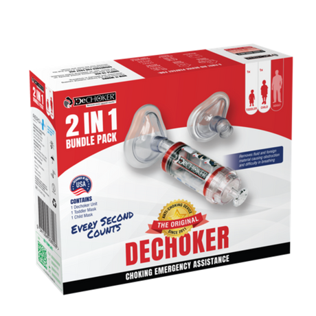 Dechoker choking emergency assistance packaging on a white background