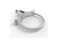 Metallic clamp on a white background