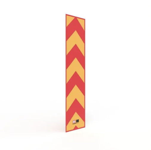 Fold Down Bollard Reflective150 x 600mm Red/Yellow Chevron Sticker