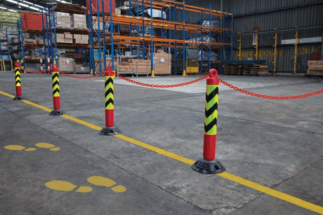 Two Piece Rebound Bollards with Chain Loop