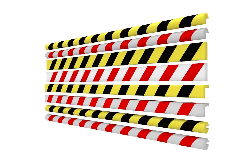 Anti Collision Strip 1m Polyurethane Black/Yellow - C Profile