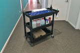 Utility Cart - 3 Level Service Cart - Plastic with Castors and Handle