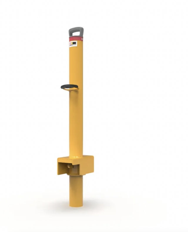 Shared Locking Heavy Duty Removable Inground Bollard Galvanised and Powder Coated Yellow