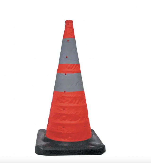 Traffic Cone -720mm Collapsible-Rubber Base