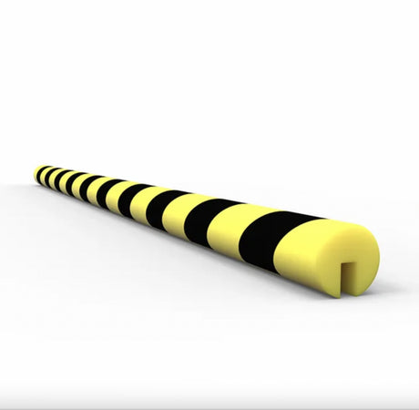 Anti Collision Strip 1m Polyurethane Black/Yellow - C Profile