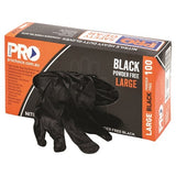 Disposable Nitrile Powder Free Heavy Duty Gloves Black 100pk