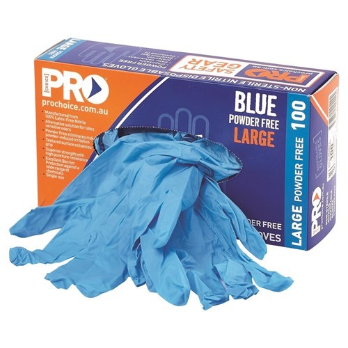 Disposable Nitrile Powder Free Gloves Blue 100Pk