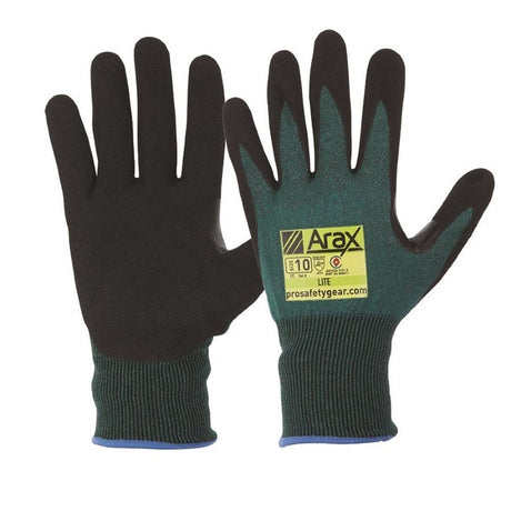 Arax®Green Nitrile Sand Dip Palm 12pk