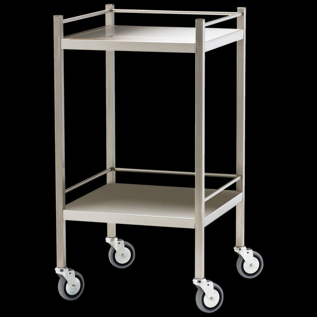 Small Stainless Steel Trolley with Rails 50 x 50 x 97cm