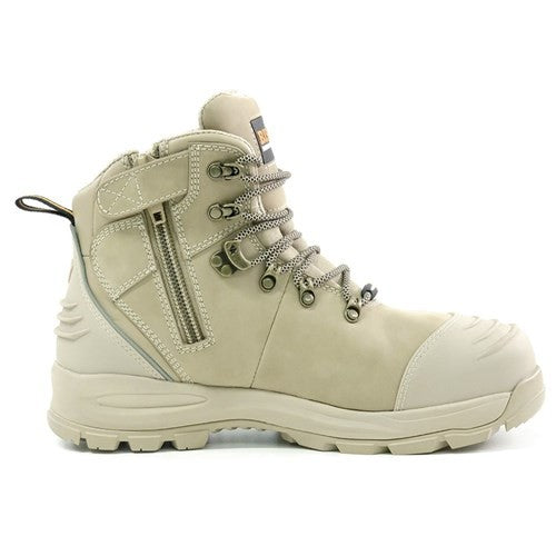 XT Zip Side Lace Up Safety Boot Stone