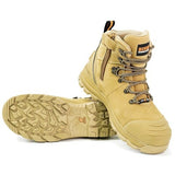 XT Zip Side Lace Up Safety Boot Wheat