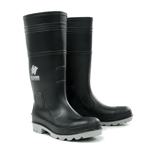 INCA PVC/Nitrile Safety Gumboot Black/Grey