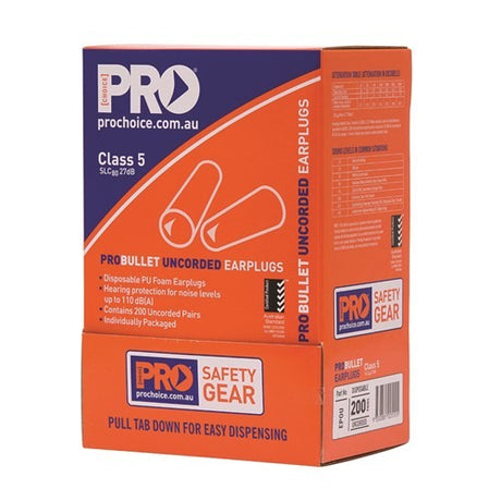 Probullet Disposable Uncorded Earplugs 200pk