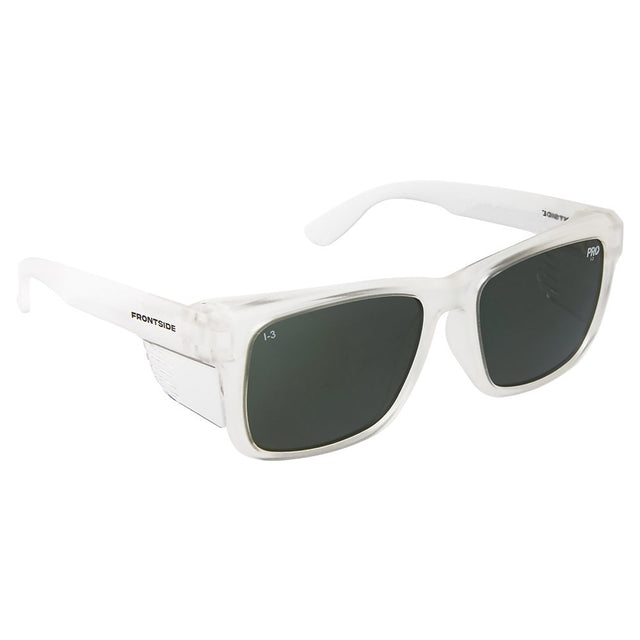 Safety Glasses Frontside Polarised Smoke Lens With Clear Frame Carton Of 144