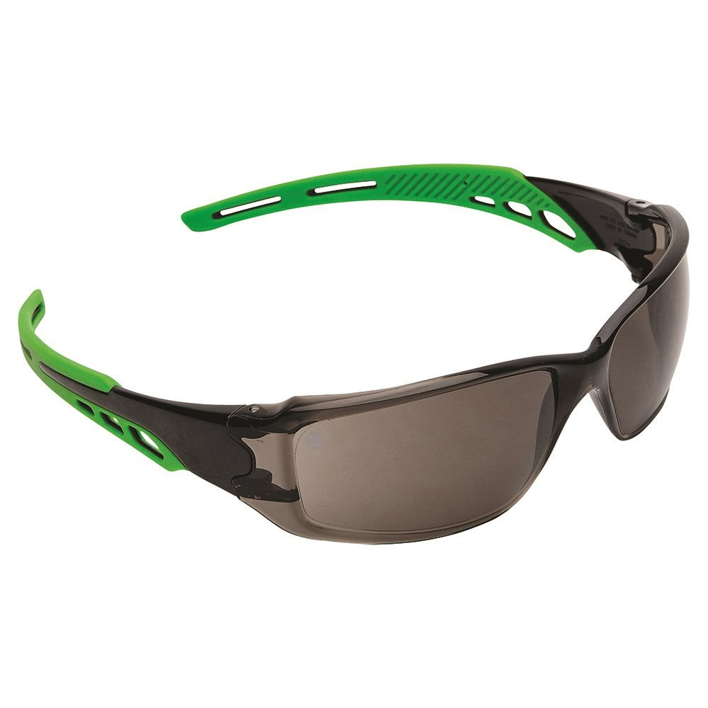 Cirrus Green Arms Safety Glasses Smoke A/F Lens 12Pk