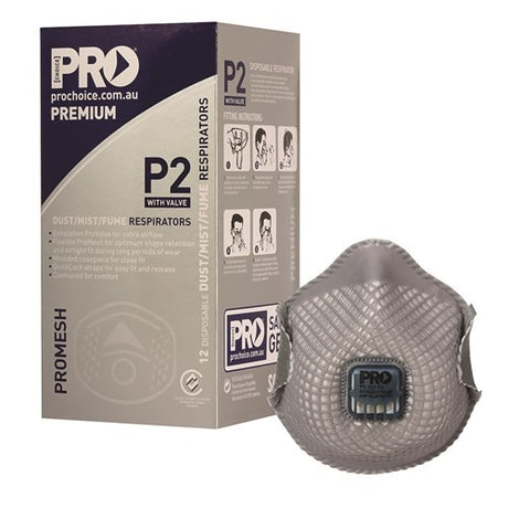 Dust Masks Promesh P2+Valve Box Of 12